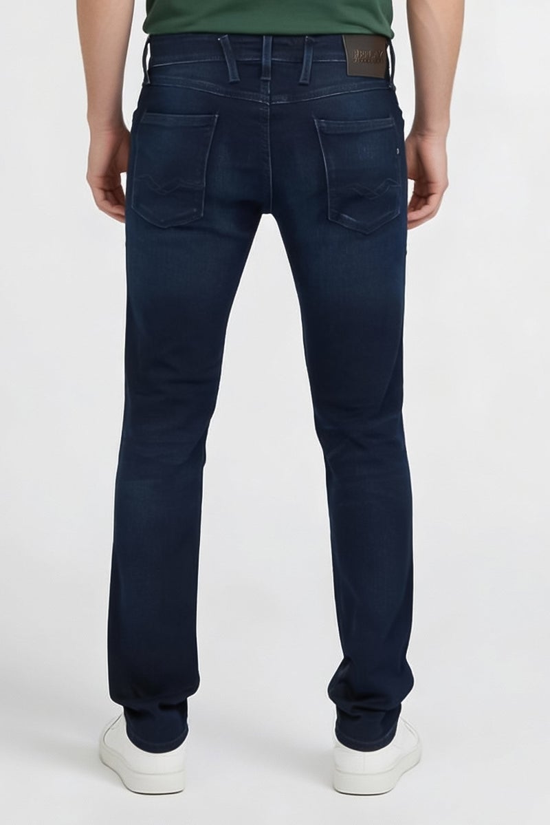 Replay Men Slim Fit Washed Stretchable Denim jeans, Dark Blue - Image 4